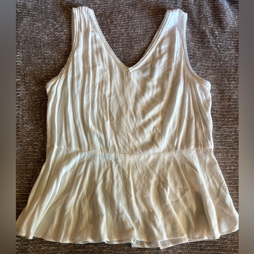 Worthington Size 14 White Peplum Tank Top